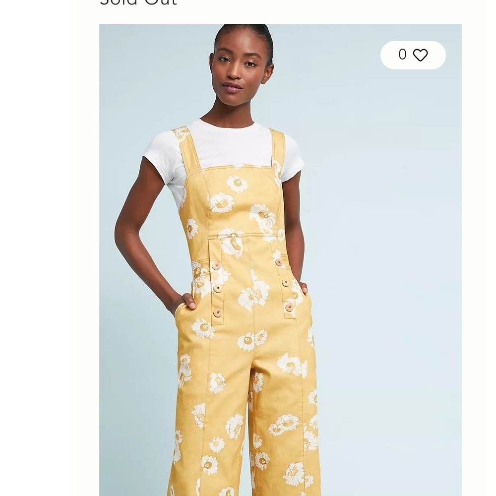 Anthropologie Sissa Daisy Days Denim Jumpsuit Size Medium